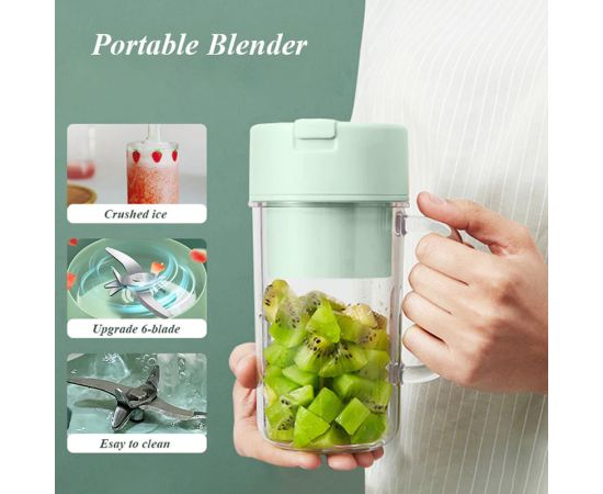 340ML Wireless Juicer Cup Portable Juice Blender Mini Ice Crusher Home Outdoor Office Fruit Milkshake Vegetable Juice Maker