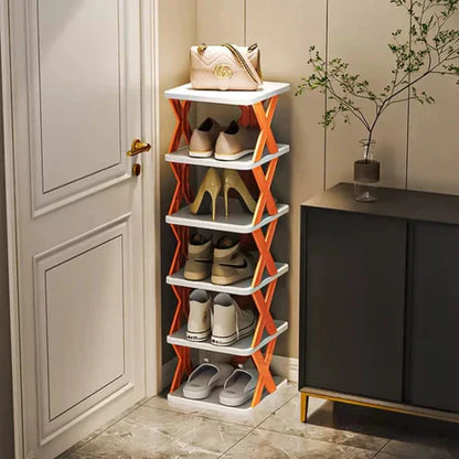 Multilayer Folding Shoe Rack Organizer with X Shape For Home