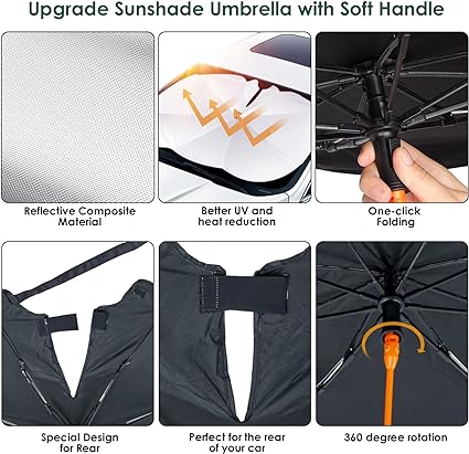 High Quality Car Windshield Umbrella Foldable with Pouch